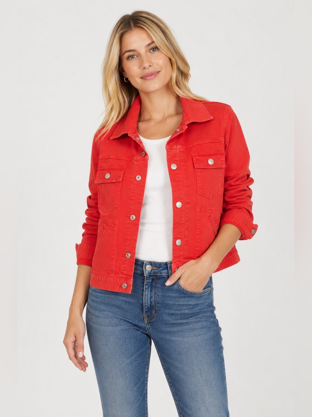 Marc by Marc Jacobs Standard Supply Workwear Denim Jacket. Coral. Size Large.